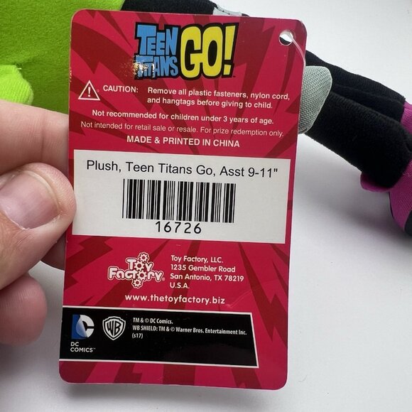 Lot 3 Toy Factory Teen Titans Go Plush Beast Boy, Robin, Cyborg Cartoon Network - Picture 7 of 14